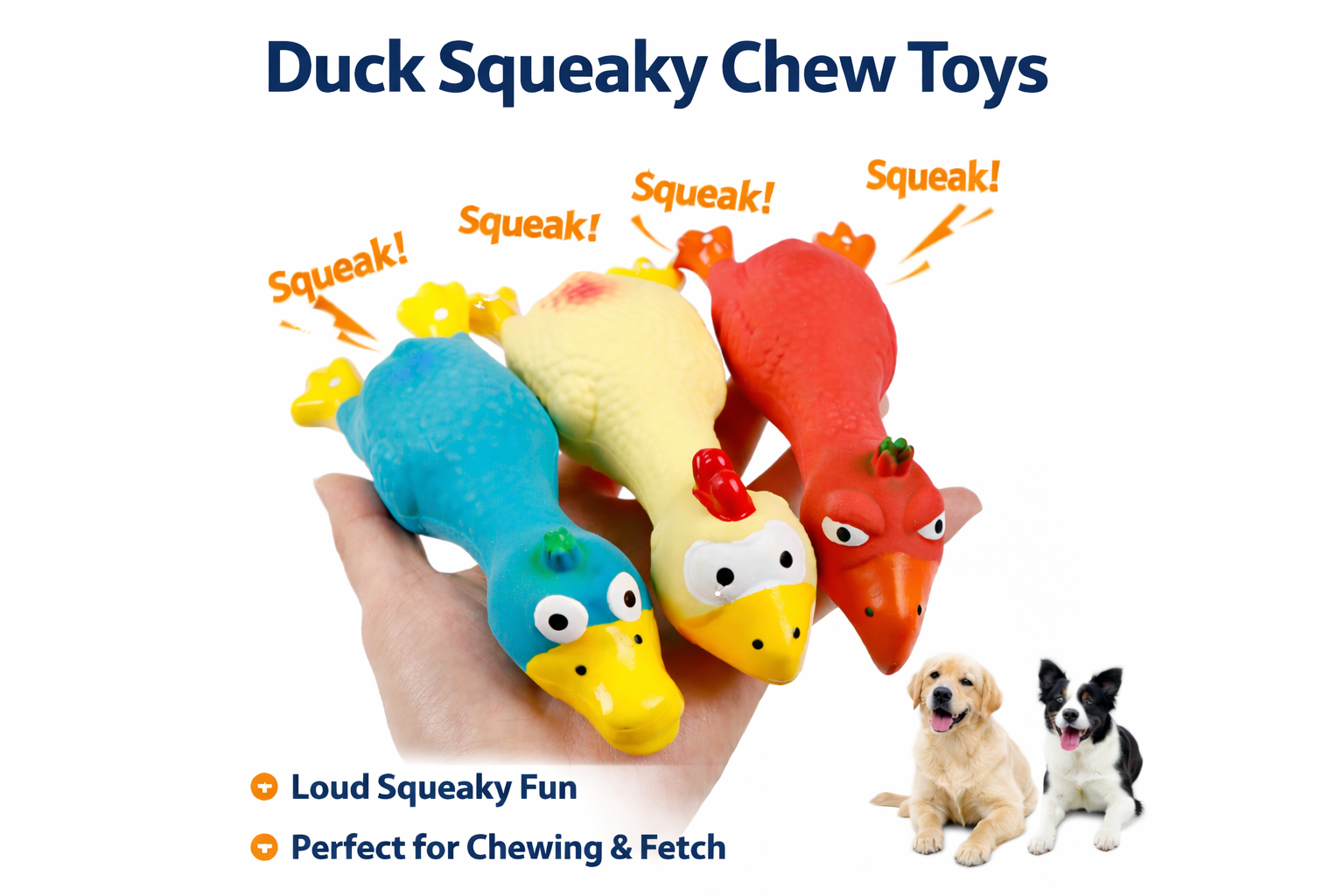 Squeaky Latex Duck Dog Toy