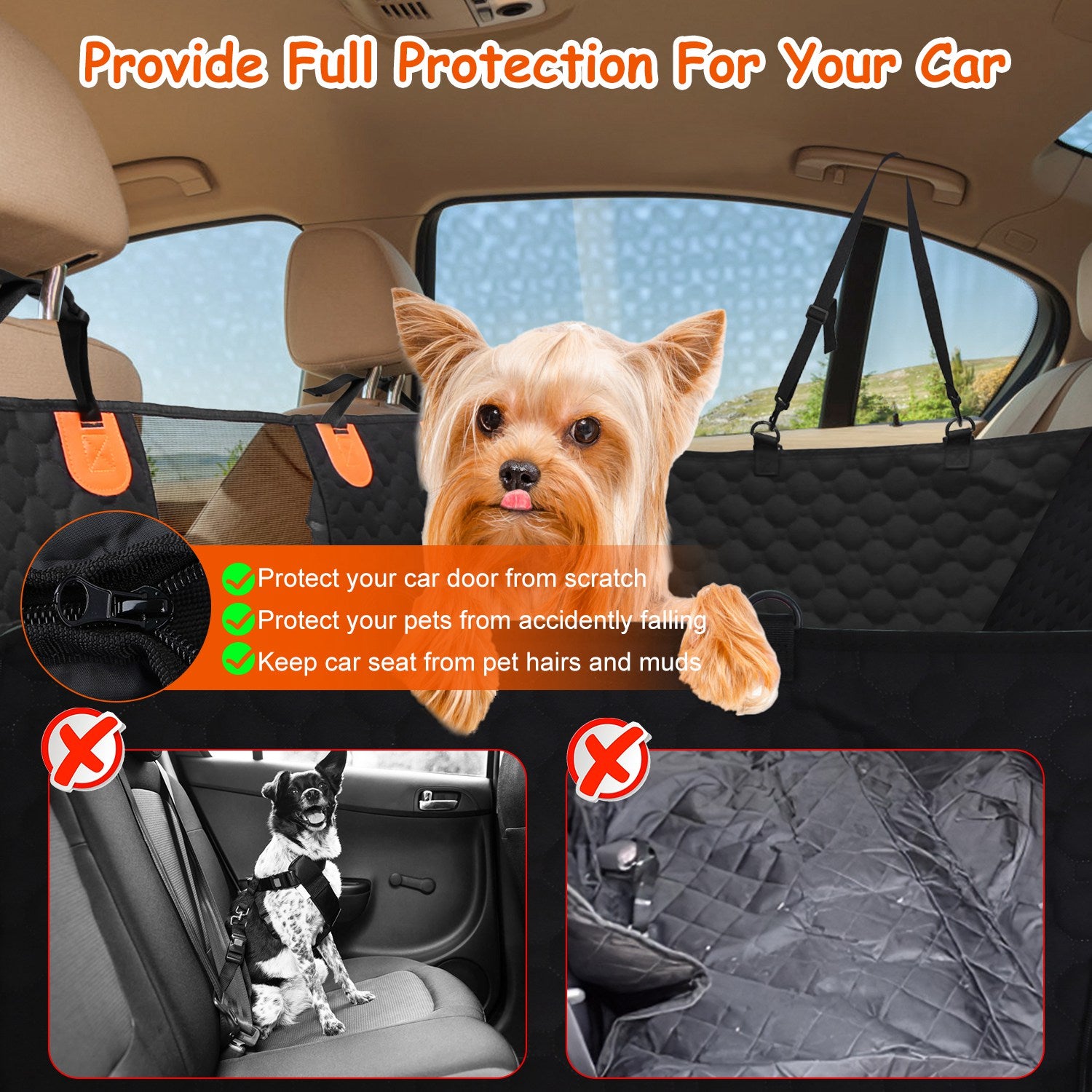 Waterproof Dog Car Seat Cover – Scratch-Proof Back Seat Protector | Neol™