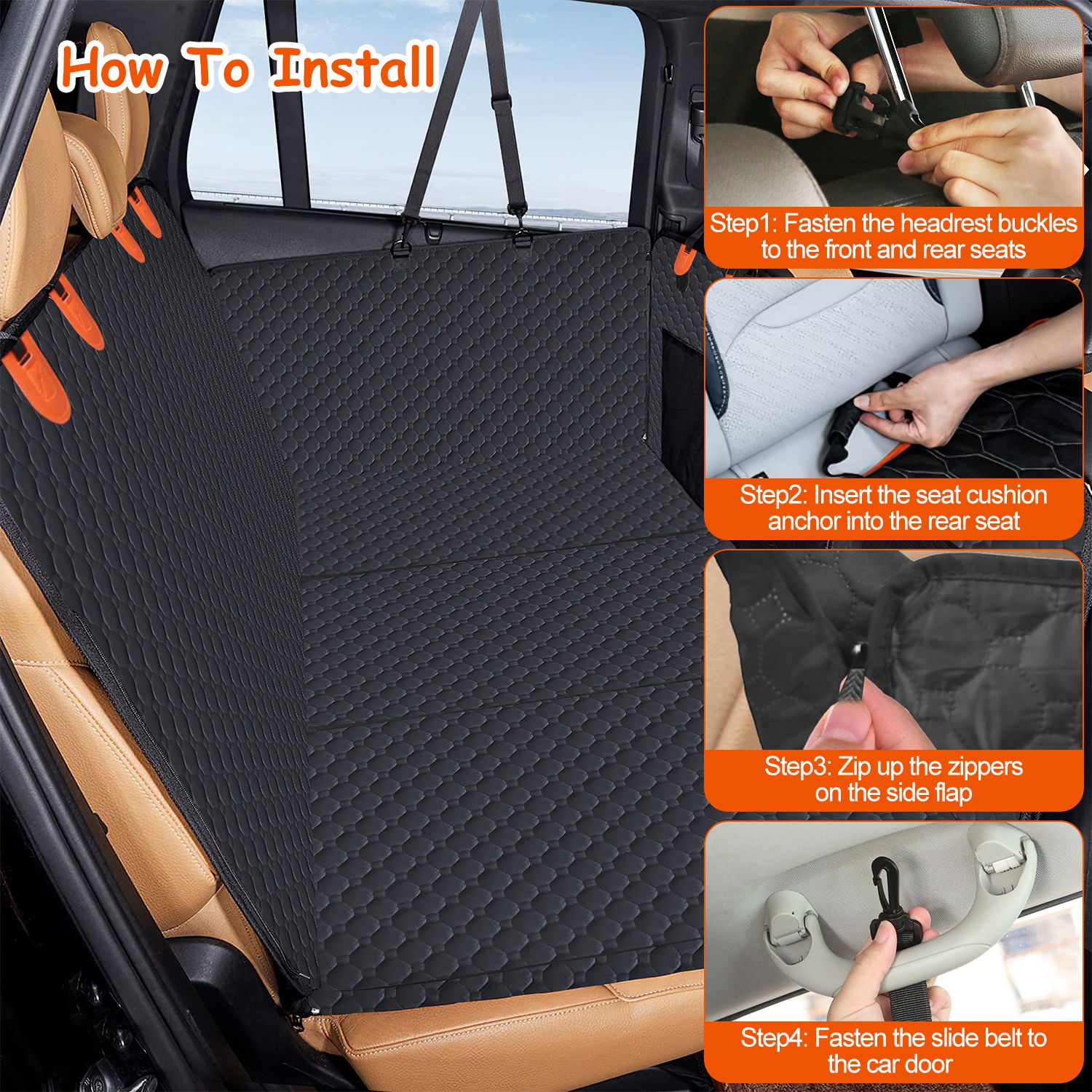 Waterproof Dog Car Seat Cover – Scratch-Proof Back Seat Protector | Neol™
