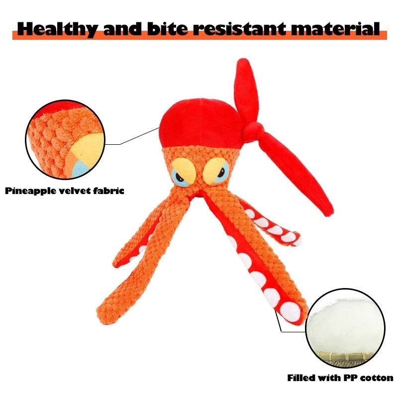 Octopus Plush Squeaky Dog Toy