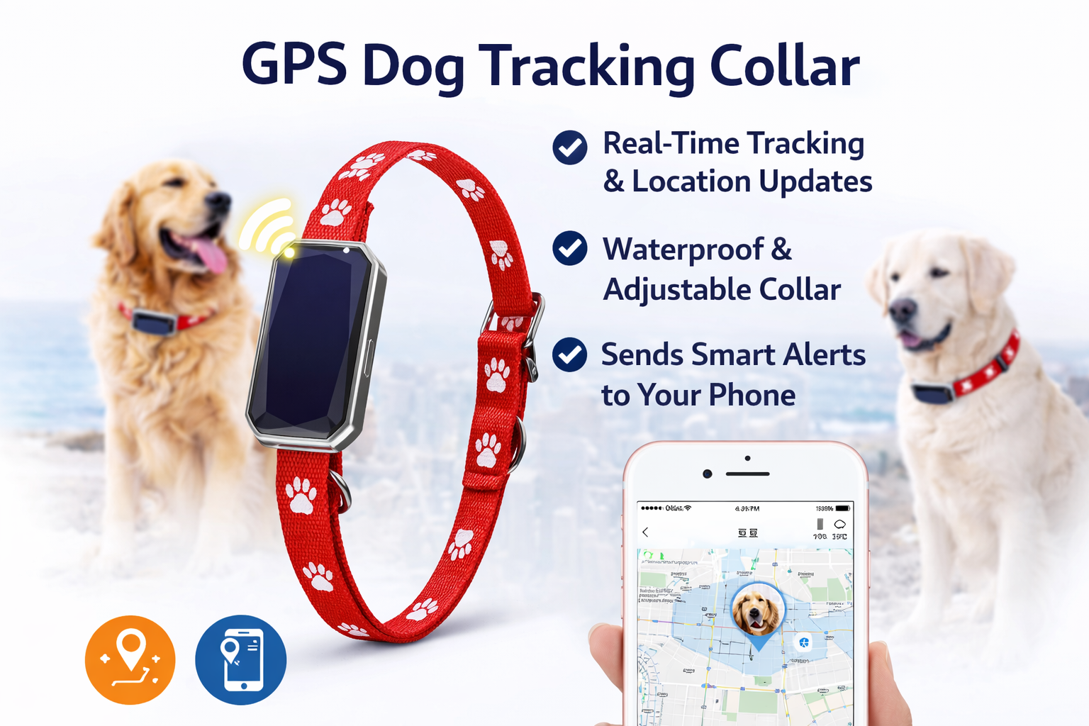 GPS Pet Tracking Collar for Dogs