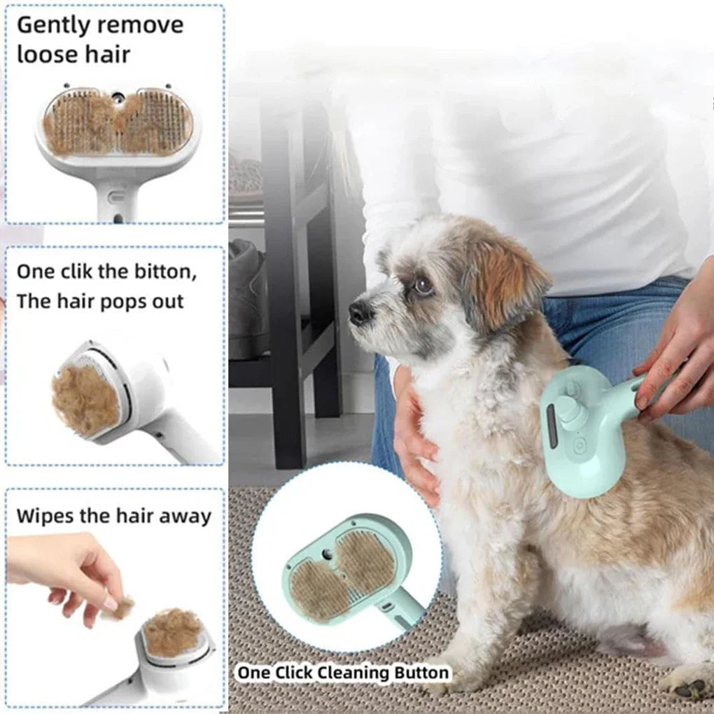 Steam Spray Dog Grooming Brush – Self-Cleaning & Anti-Shed Pet Brush | Neol™