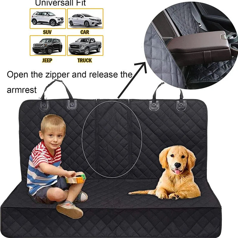 Waterproof Dog Car Seat Cover for Back Seat – Scratch-Proof & Easy Clean