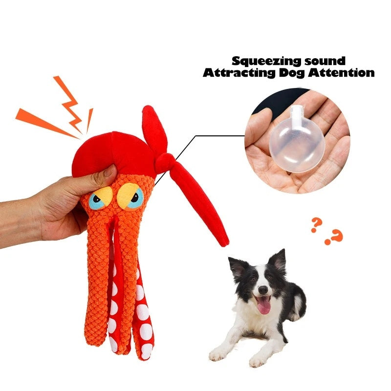 Octopus Plush Squeaky Dog Toy
