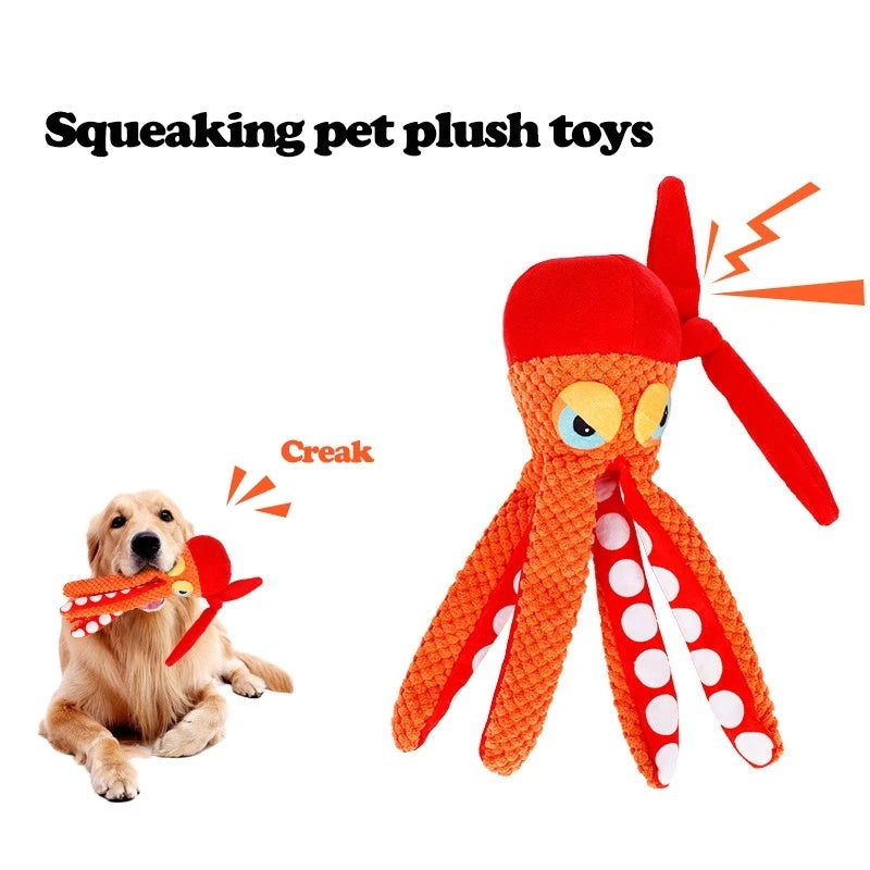 Octopus Plush Squeaky Dog Toy