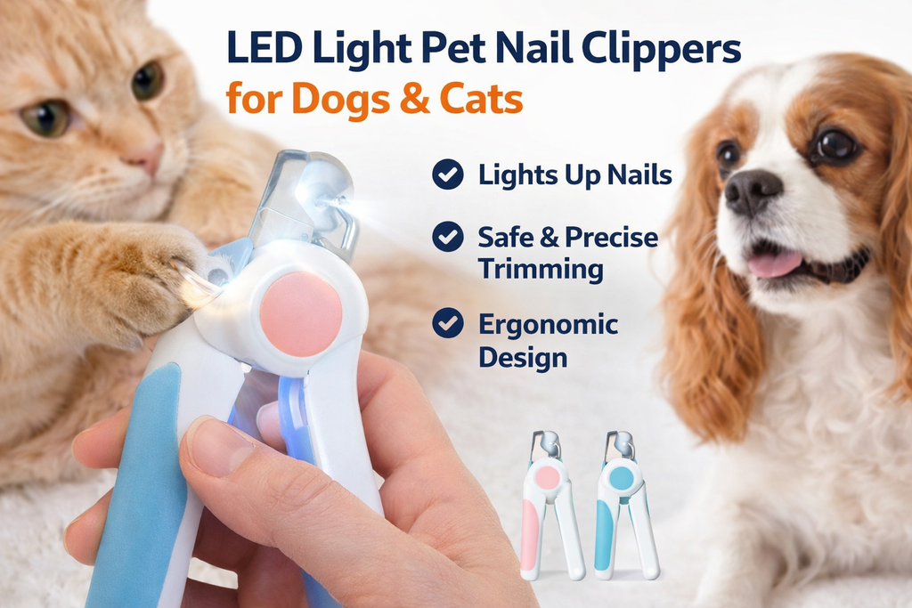 LED Light Pet Nail Clippers for Dogs & Cats